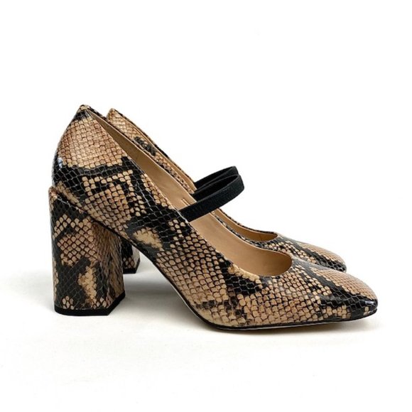 Franco Sarto Halo Snake Print Leather Square Toe Mary Jane Pump, 8 & 9 - Picture 3 of 11